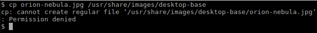 Permission denied when copy to desktop-base without sudo