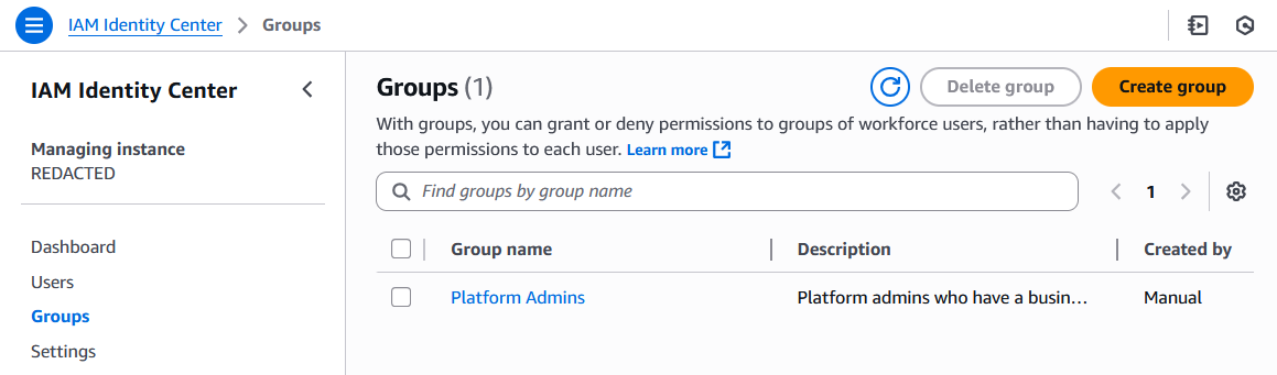 Groups List View