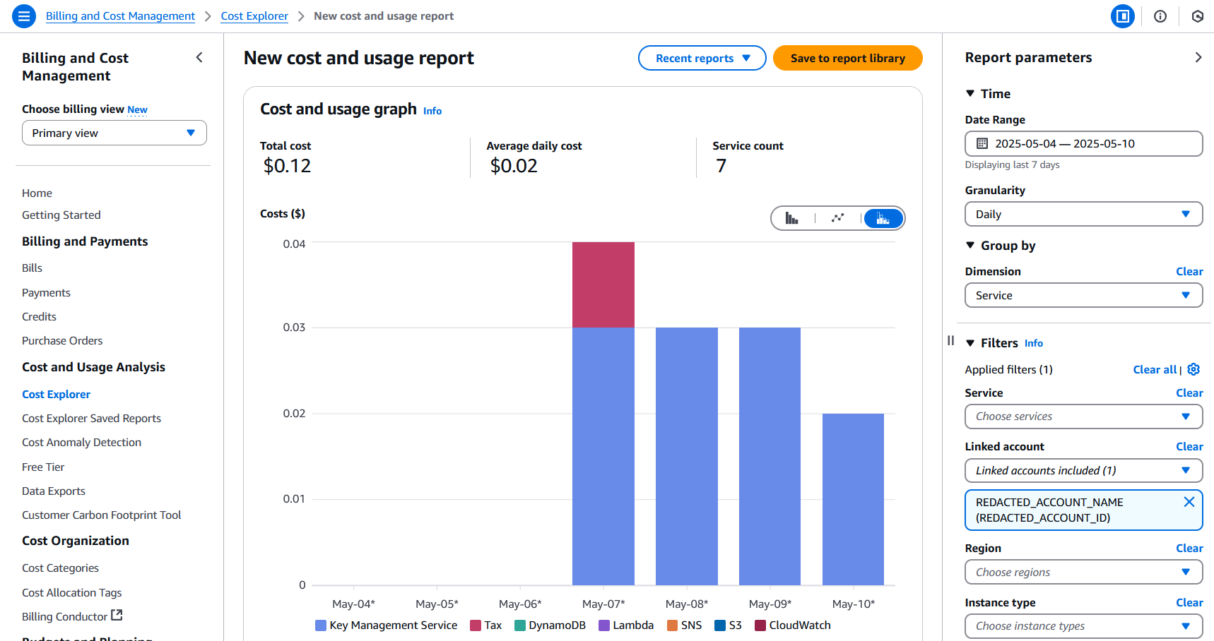 Cost Explorer Screenshot