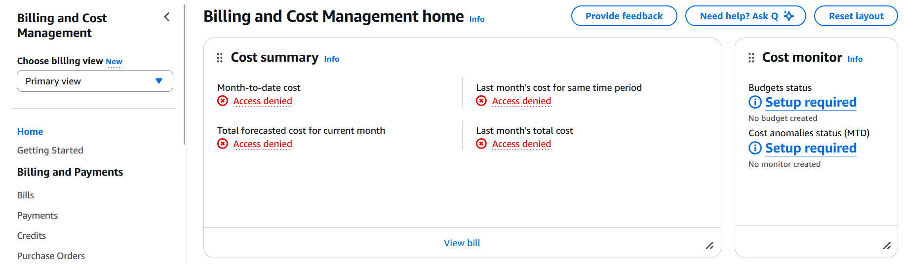 Cost Explorer Access Denied