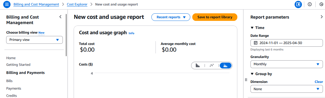 Cost Explorer page